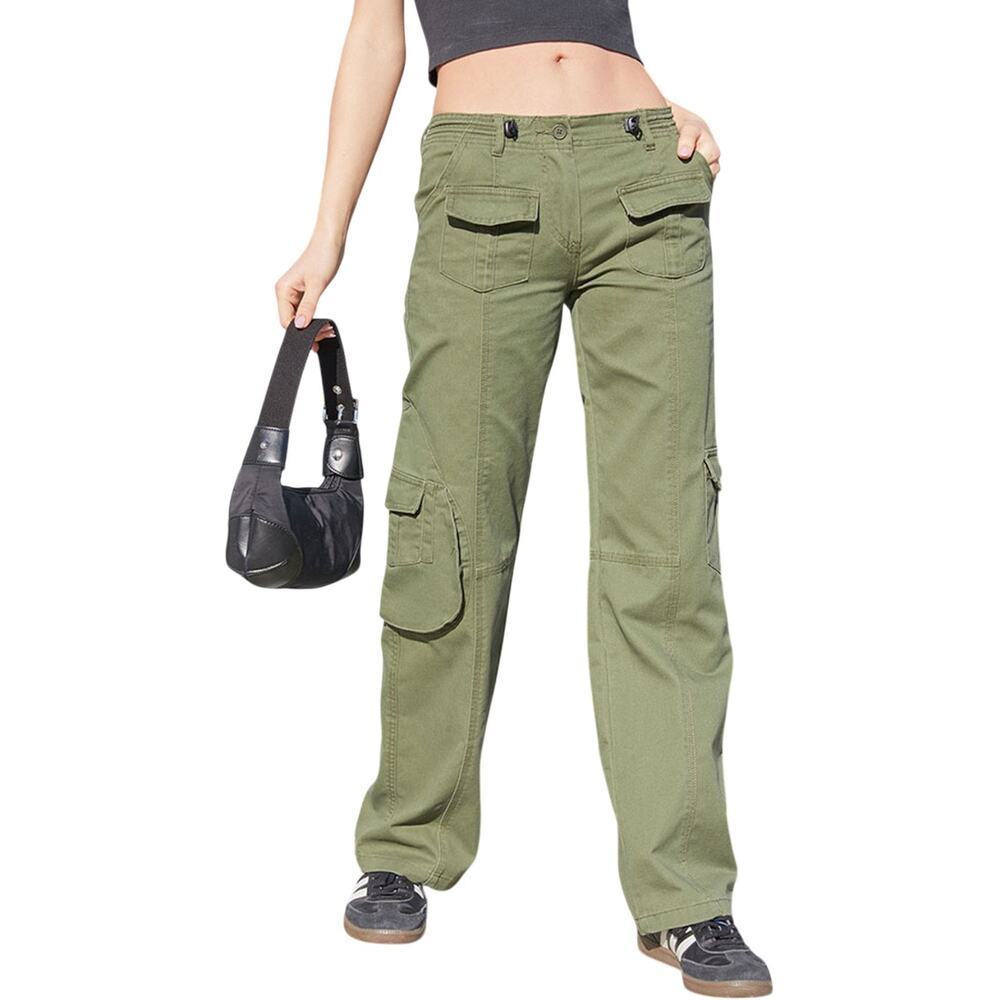 Brandy Melville Cargo Pants Army Green OS Gorpcore Soft Tomboy Kim Possible